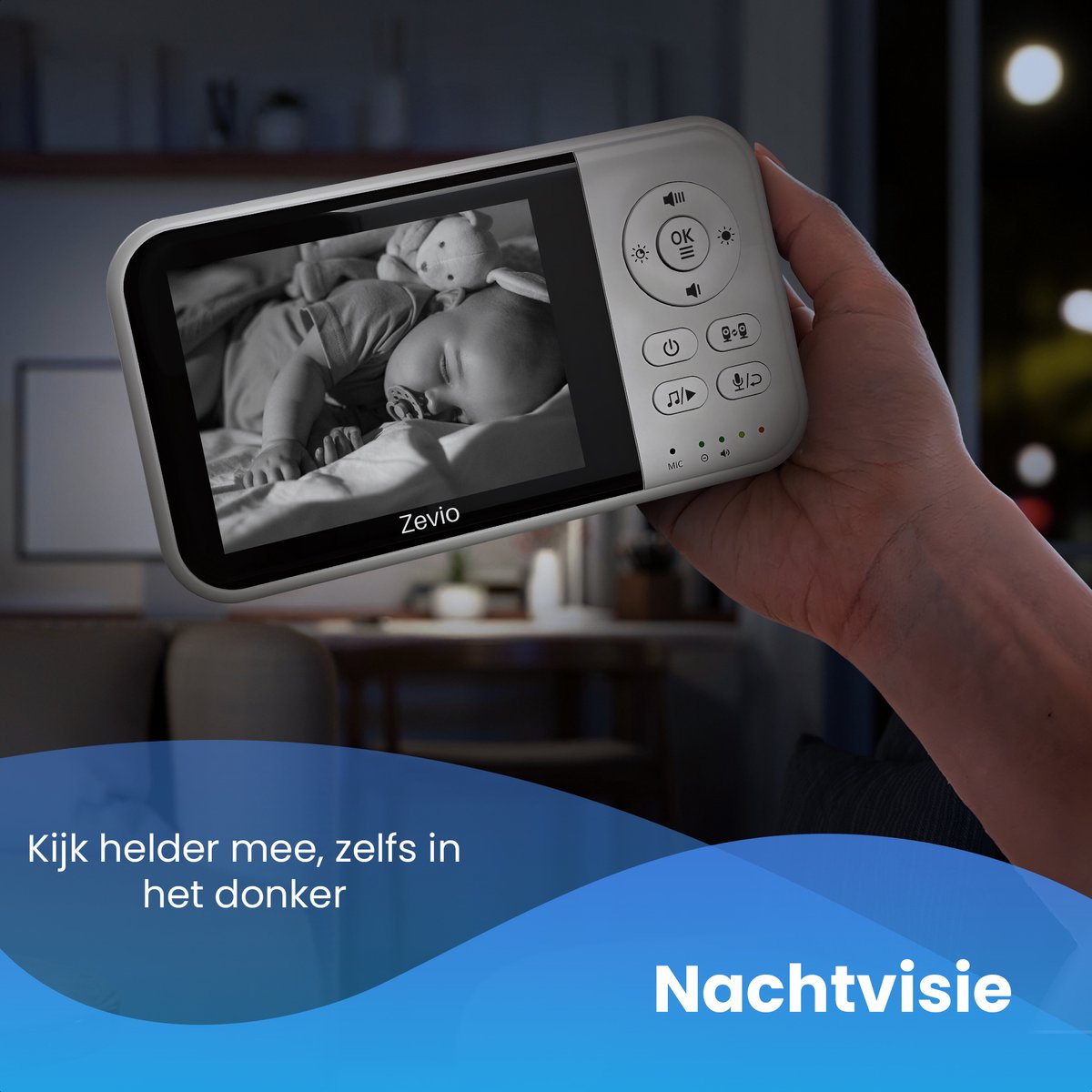 Zevio Babyfoon Comfort - Babyfoon Met Camera - Baby Monitor - Baby Camera thumbnail 4