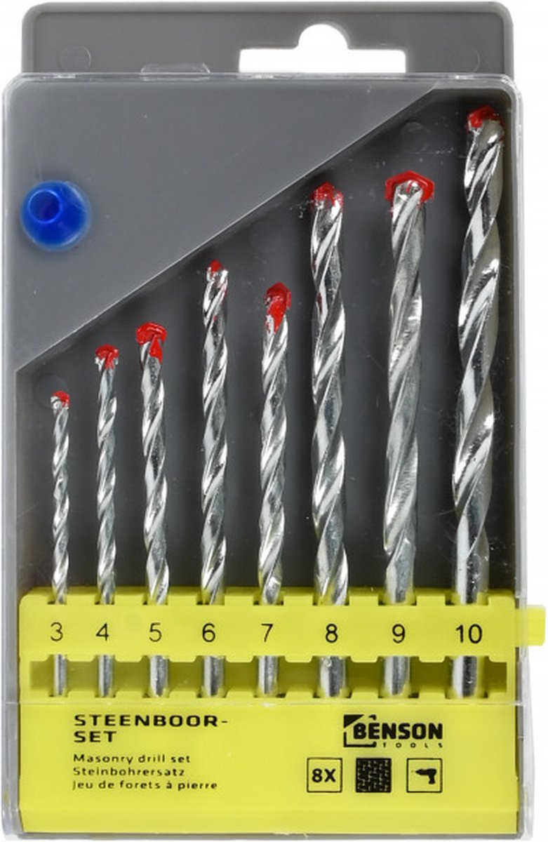 Benson borenset - steenborenset -steenboor 3/4/5/6/7/8/9/10mm