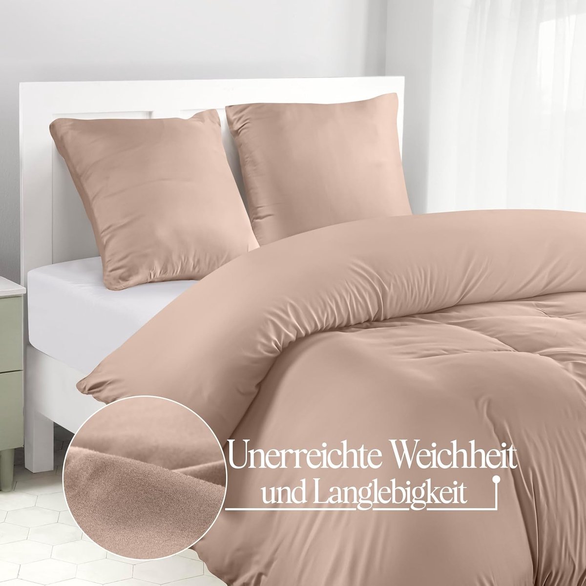 Bedsure Grijs beddengoed, 240 x 220 cm, met kussensloop van 80 x 80 cm, microvezel, voor eenpersoonsbed, met ritssluiting, antraciet