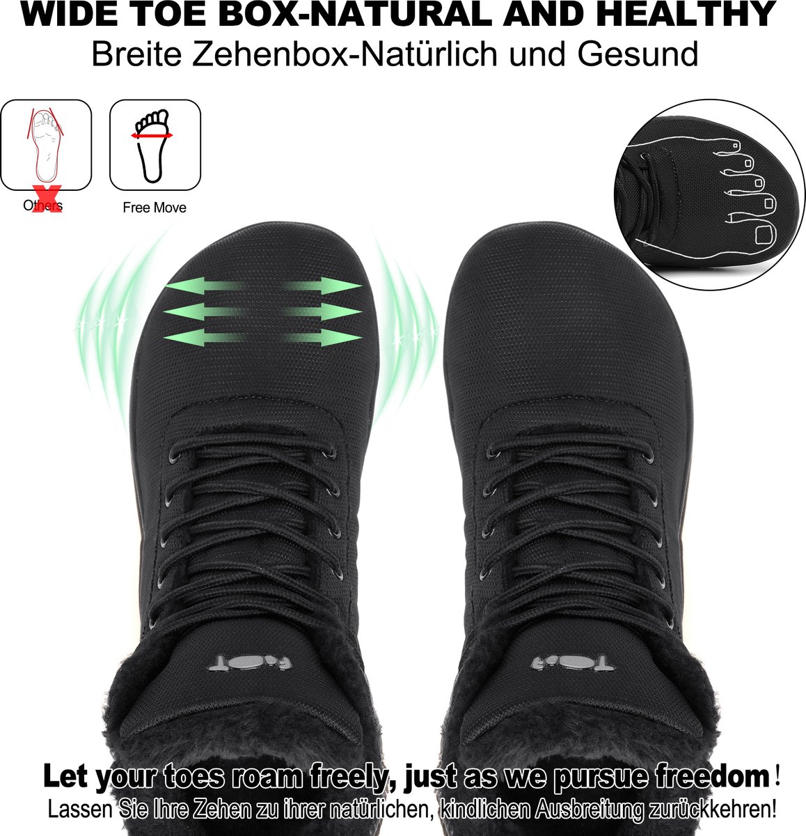 Schuvox Barefoot Shoes Men Women Waterproof Winter Comfortabel Barefoot