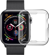 MY PROTECT - Hoesje Geschikt Voor Apple Watch 44mm Siliconen Bescherm Case - Screenprotector - Transparant