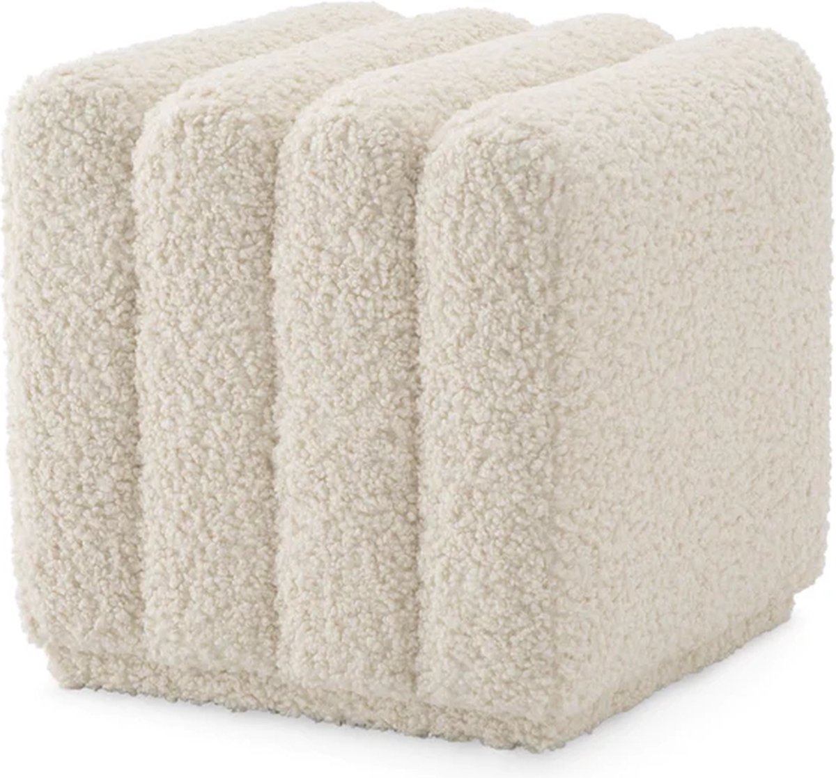 Eichholtz voetenstoel kruk poef Faux Shearling Stool Bente 47 x 46 cm