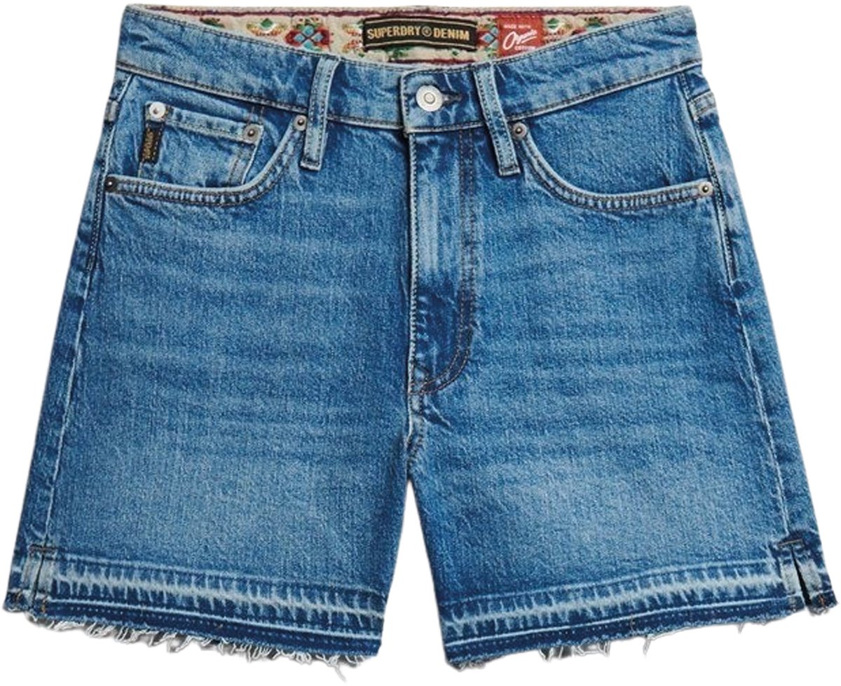 Superdry Vintage Mid Rise Cut Off Short Dames 32 Blauw