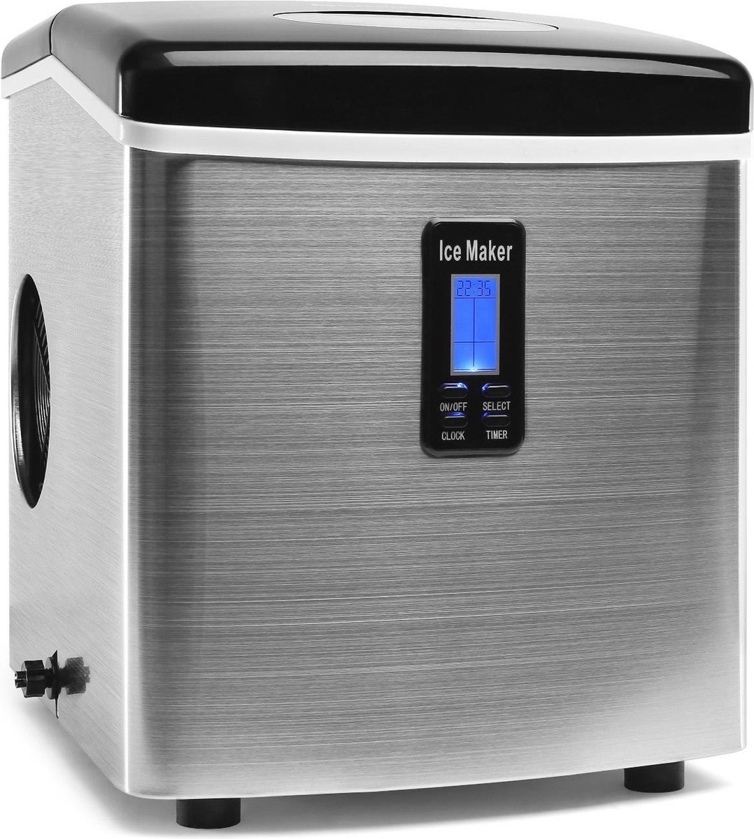 IJsblokjesmachine - 15 kg/dag, 150 watt, 3 kubusmaten, roestvrij staal