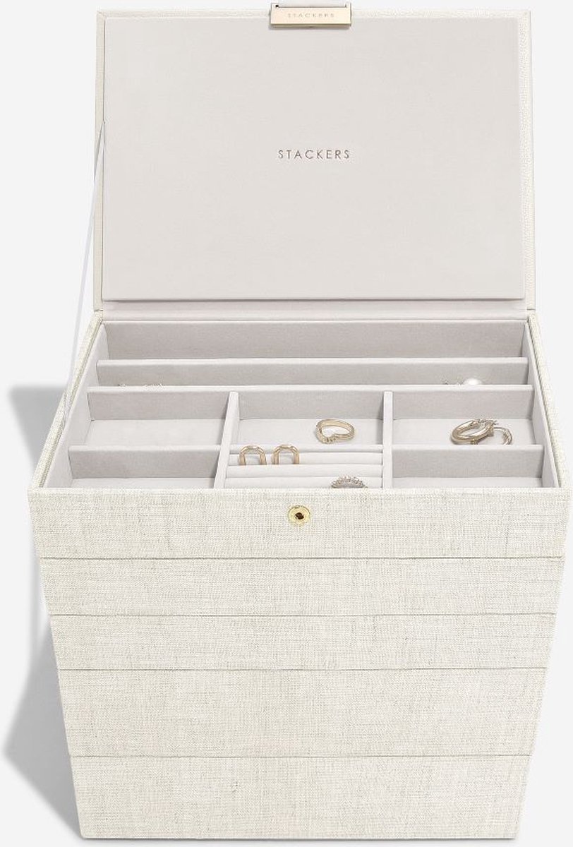 STACKERS LINEN/OATMEAL - Sieradendoos - Juwelendoos - Sieradenhouder - Sieraden Organizer
