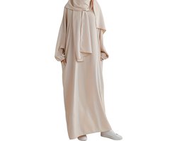 Bovista Abaya - Gebedskleding Dames - Islamitische Kleding - Jilbab - Khimar - Vrouw - Alhamdulillah - Khaki