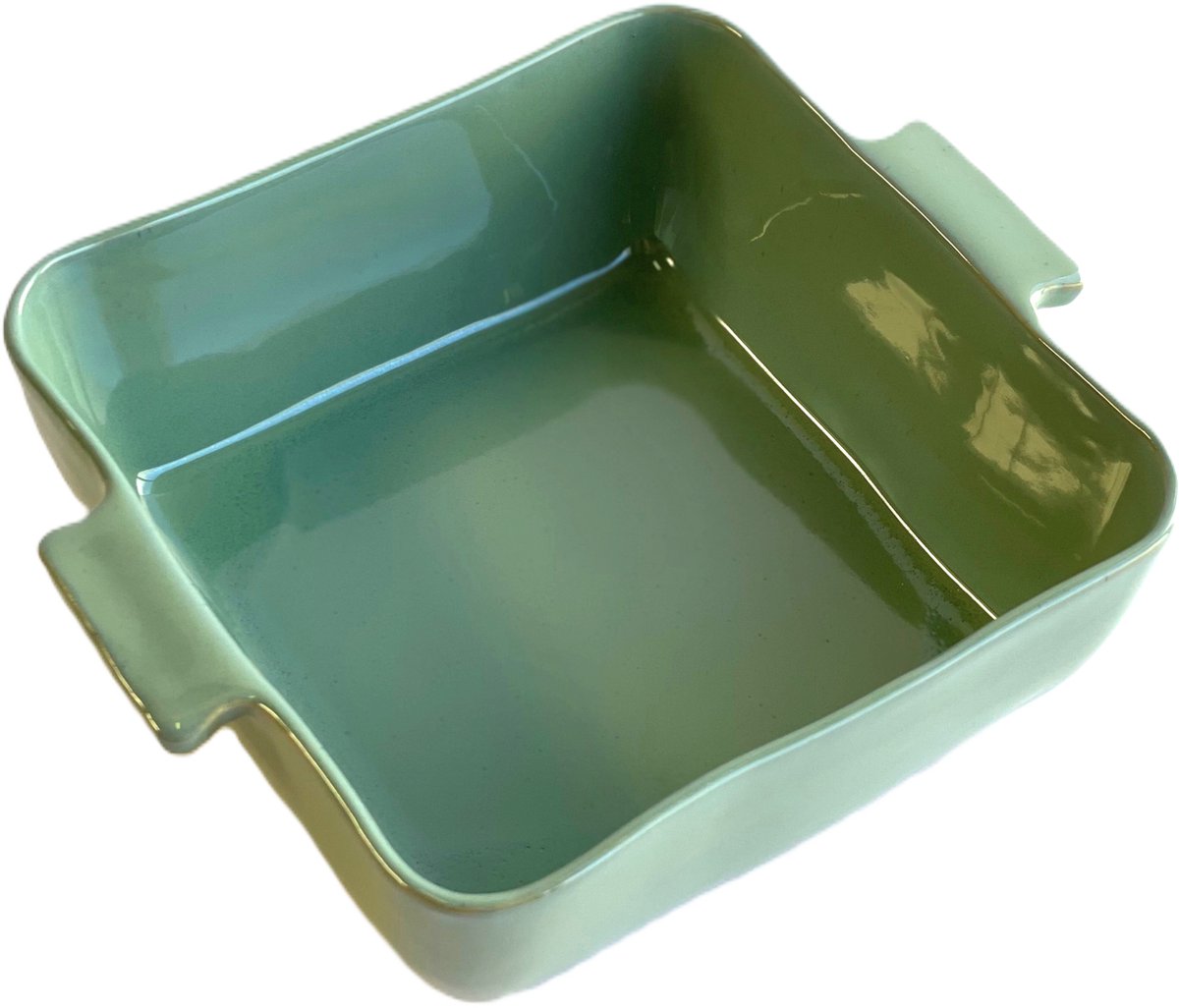 Gresnovo - ovenschaal - vierkant - 25x25cm - Olijfgroen - Portugal - ovenschalen - inhoud 2 liter