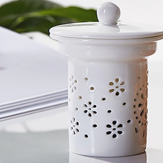 YBK Tech glazen theepot met porseleinen infuser zeef, Happy Bird patroon kop en schotel set, theepot en theekop voor één (blauw
