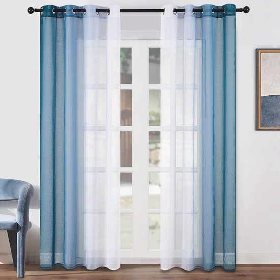 Melodieux Grijze ombre pure gordijnen chiffon grijs gradiënt