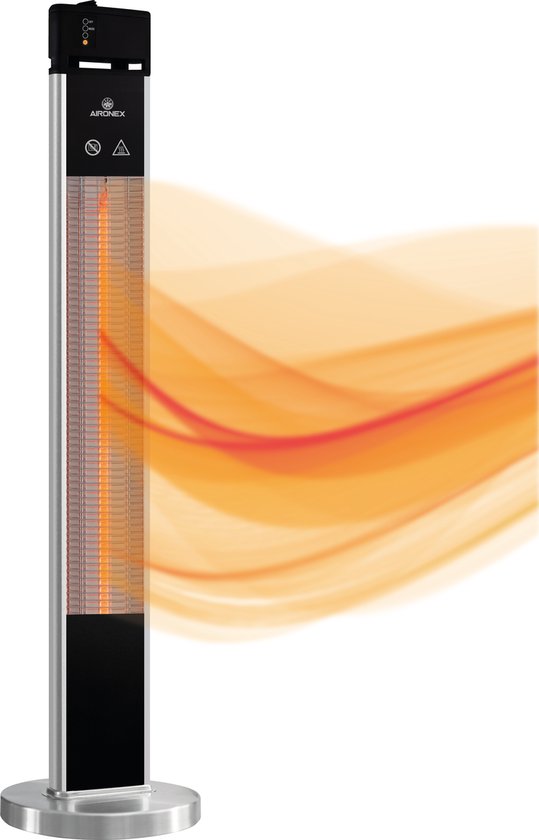 Aironex Terrasverwarmer Elektrisch - Infrarood Heater Staand - Luxe Terrasverwarmer - Energiebesparend - Infrarood Verwarming - Infraroodkachel vrijstaand - Infraroodkachel -3 Standen - Terrasverwarming -Infrarood Verwarming -Terrasverwarmers