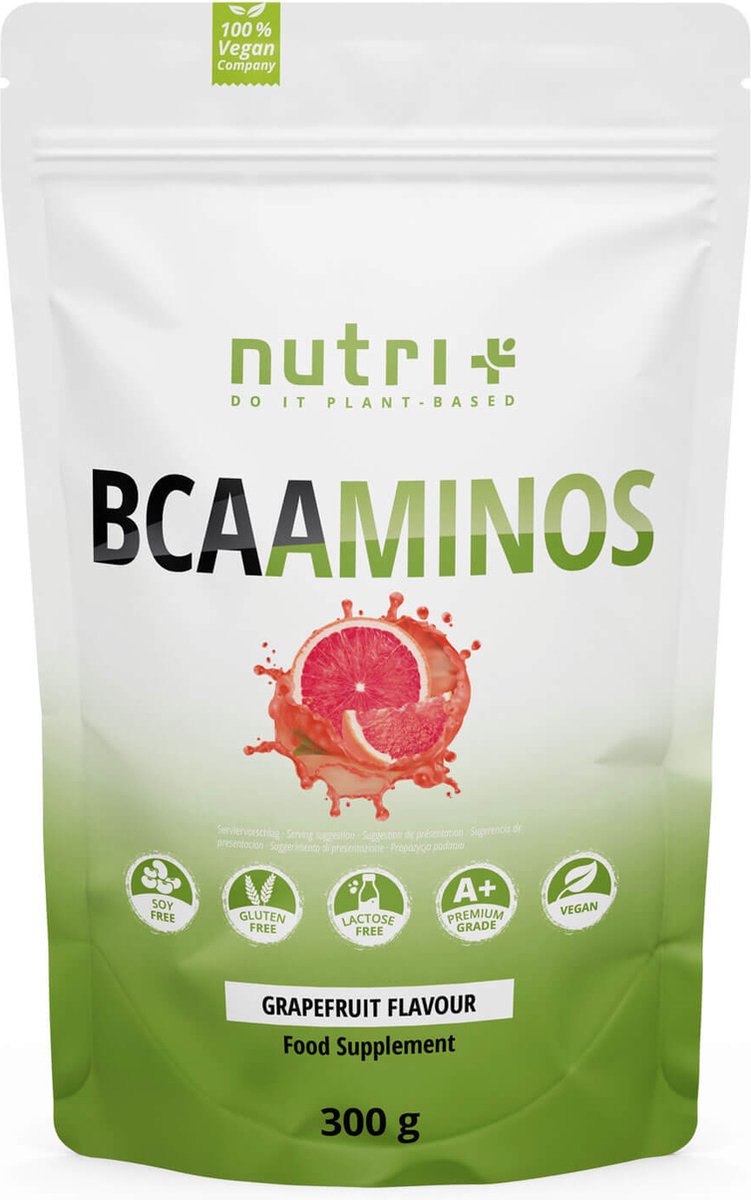 Goedkoopste nutri BCAA poeder Grapefruit - hooggedoseerd aminozuurcomplex - instant BCAA poeder vegan - 2 1 1 L-leucine L-isoleucine L-valine - 300 g