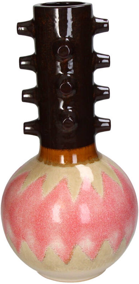 Vase Stoneware Pink 19.3x19.3x37.5cm