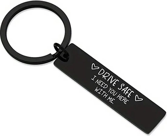 Daesar Schlüsselanhänger „Drive Safe“ – Edelstahl, Personalisierte Gravur, Geschenk Für Partner & Freunde