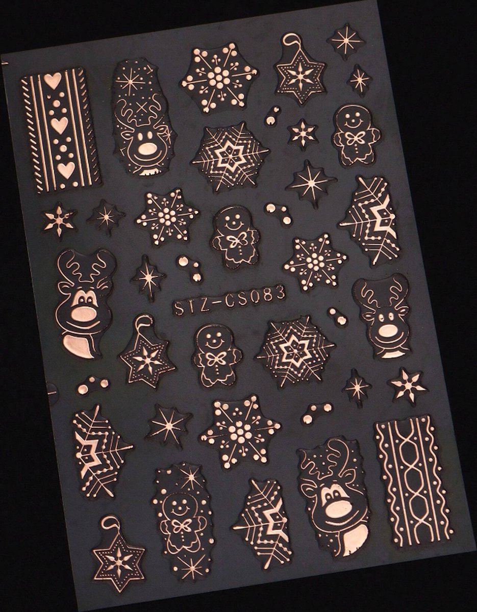 Goedkoopste Nail art nagelstickers | nagelstickers kerst | nagelstickers winter rosé en wit 2 velletjes