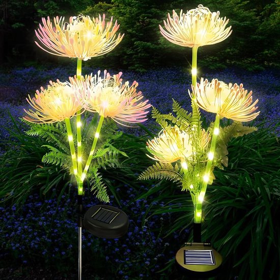 Qoosea 2 stuks vlinder zonne-tuinverlichting met LED-paneel en 2 verlichtingsmodi - IP65 waterdichte outdoor bloemdecoraties voor tuin en gazon