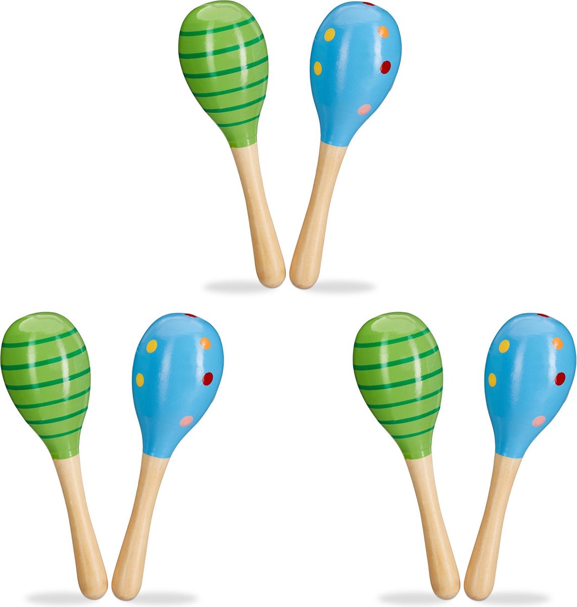 Houten Speelgoed Instrumenten - Maracas - Wit | Nanda's Kids