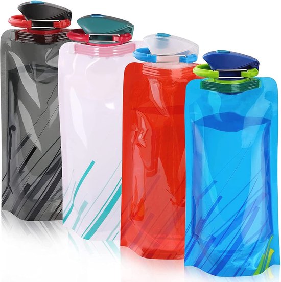 Sapflessen - 4 stuks glazen flessen met brede opening met deksels - voor sap, smoothies, doordrenkt water, drankopslag - 16 oz, BPA-vrij, roestvrijstalen deksels, lekvrij, herbruikbaar, borosilicaat