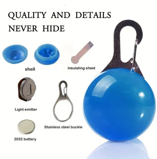 Nivard Collier Lumineux - Collier Lumineux - Lumineux - Chien - Chat - Lumineux - Collier pour Chien LED - Rechargeable - Balle - Jaune