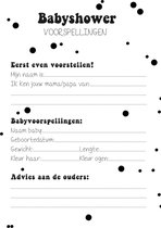 20x leuke Quiz | Babyshower | spelletje invulkaarten (A5 formaat) Quiz2