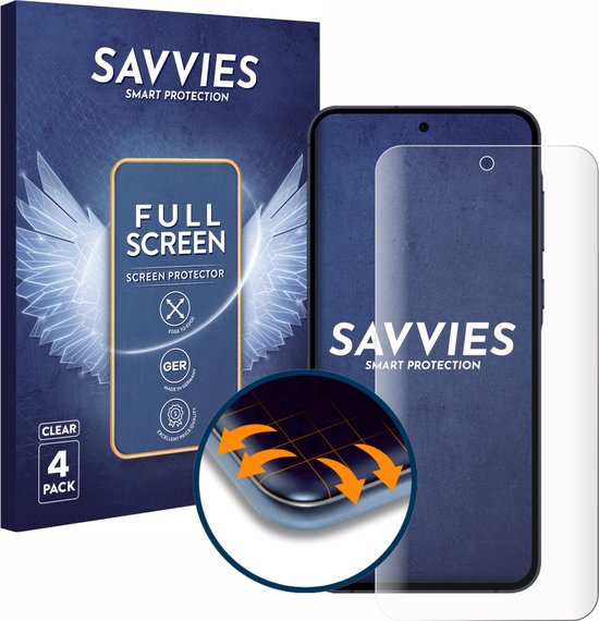 Savvies - Screenprotector voor Samsung Galaxy A55 5G - Folie Beschermfolie transparant volledig dekking (4 Stuks)