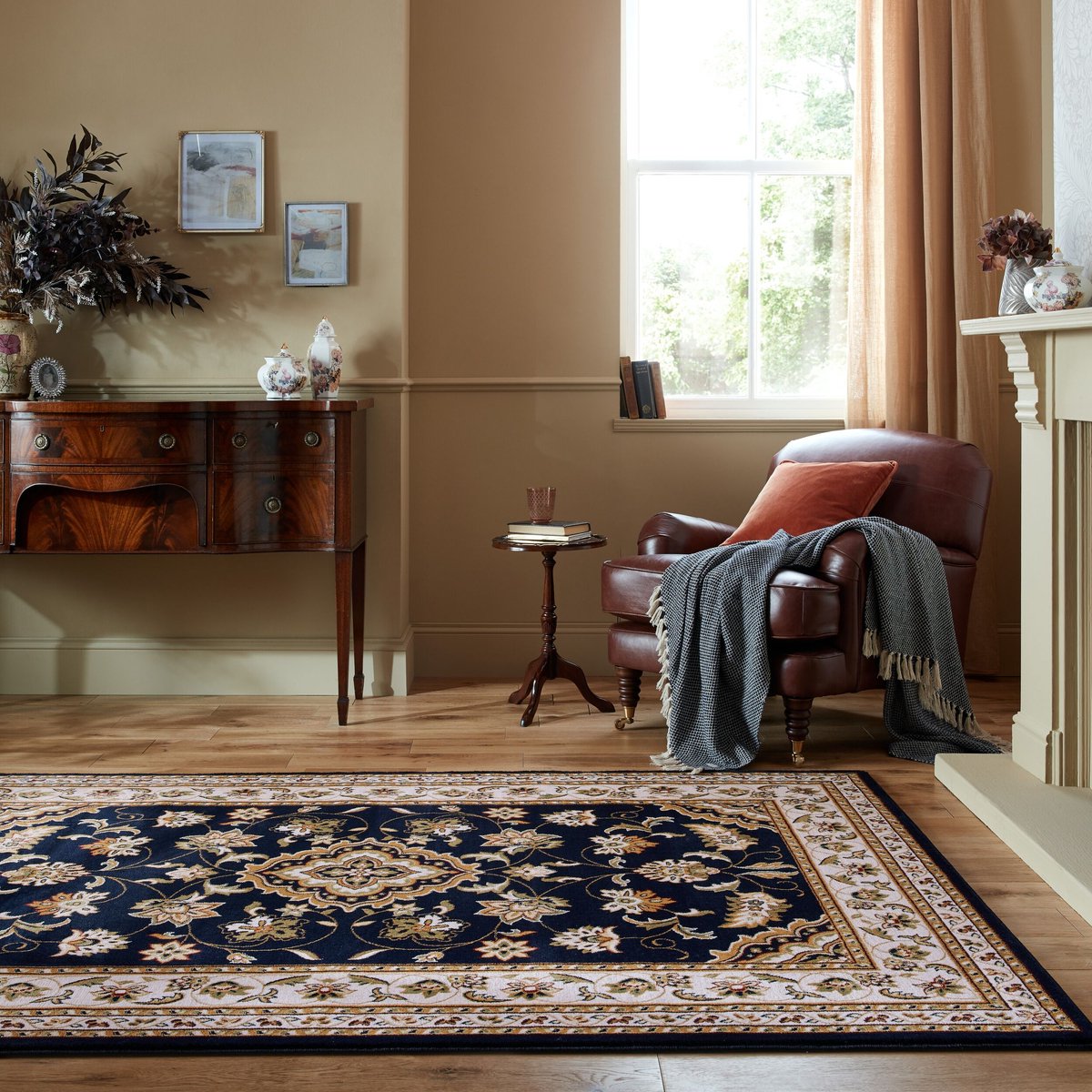Flycarpets Klassiek vloerkleed - Sandford Blauw 200 x 290 cm