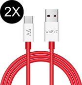 Bol.com 2 Stuks - USB C Kabel 1 Meter - USB A naar USB C 5V Snellader oplaadkabel Fast Charger - Geschikt voor o.a. Samsung/OneP... aanbieding