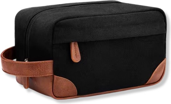 Qumaxx heren toilettas – luxe zwart – ideaal reiscadeau