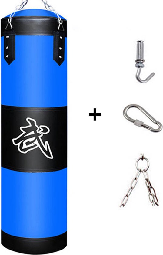 Bovista Sac de Frappe - Poteau de Frappe - Système de Suspension pour Sac de Frappe - Adultes - Sac de Kickboxing - Sac de Frappe - Sac de Frappe - Sac de Boxe - Sport - (Non Rempli) - Blauw