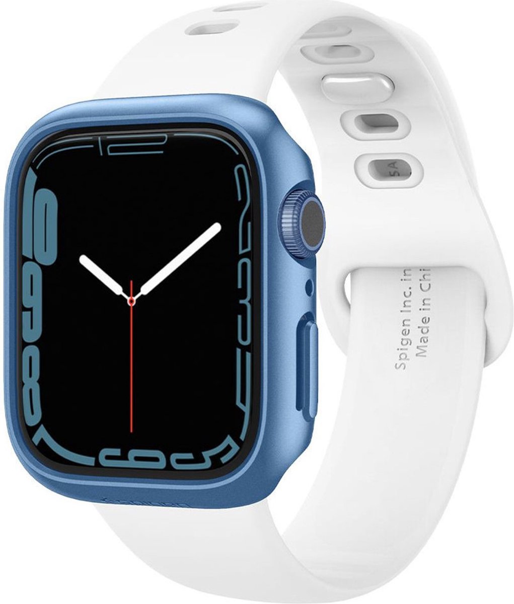 Spigen - Apple Watch 7/8 hoesje - Thin Fit - 45mm - Blauw