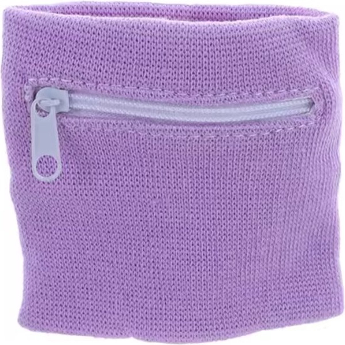 Scoby - Zweetbandje - Polsbandje - Met Rits - Sport Fitness - 8 x 8 CM - Lila Paars