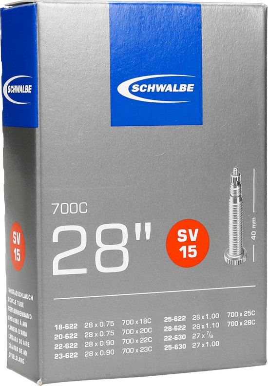 Schwalbe SV15 - Binnenband Fiets - Frans Ventiel - 40 mm - 28 x 3/4 - 7/8 - 1 - 11/16 van Schwalbe — afbeelding 3