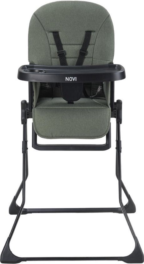 Novi at Home Mila Kinderstoel - Groen Melange - Inclusief eetblad - Eenvoudig inklapbaar