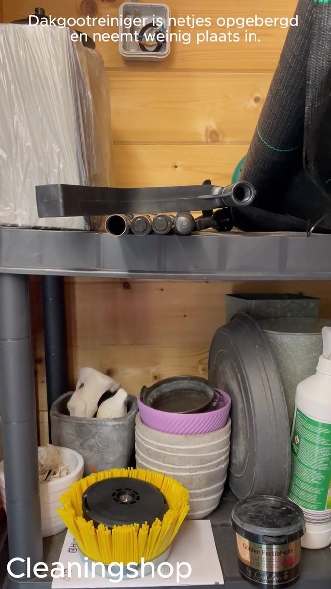 Dakgootreiniger, dakgootreinigingsgereedschap vanaf de grond