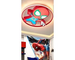 foto van Spider Man LED-plafondlamp Kinderkamer dimbaar met afstandsbediening.
