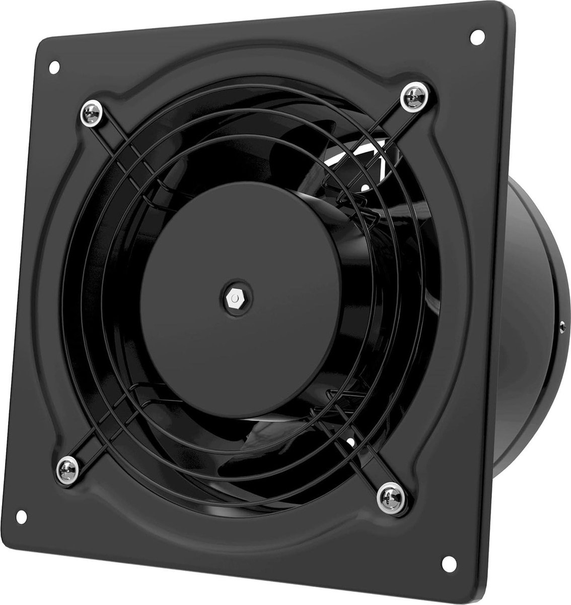 Badkamer Ventilator stille afvoerventilator 150 mm metaal wandafvoerventilator - zwart - keuken garage - 38 W 525 m3/u