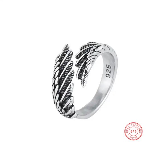 Ring Vintage Angel Soraro | Argent 925 | Aile | bague de serrage | D'apparence ancienne