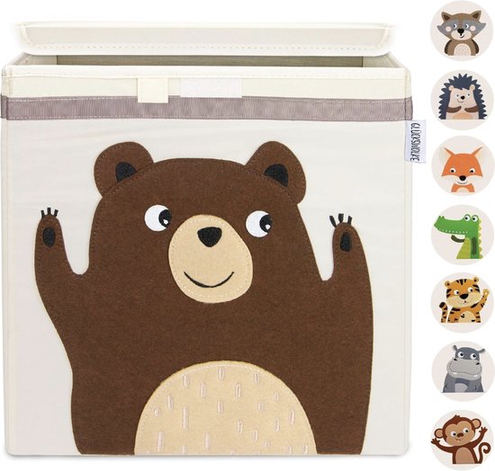 Speelgoedkist met deksel, opvouwbaar, met handgrepen, kubus, opslag voor kinderkamer, speelkamer, slaapkamer, speelgoed, kleding, boeken (62 x 33 x 41 Speelgoedkist met deksel, opvouwbaar, met handgrepen, kubus, opslag voor kinderkamer, speelkamer, slaapkamer, speelgoed, kleding, boeken (62 x 33 x 41