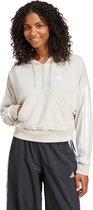 adidas Sportswear Essentials 3-Stripes French Terry Hoodie met Korte Rits - Dames - Beige