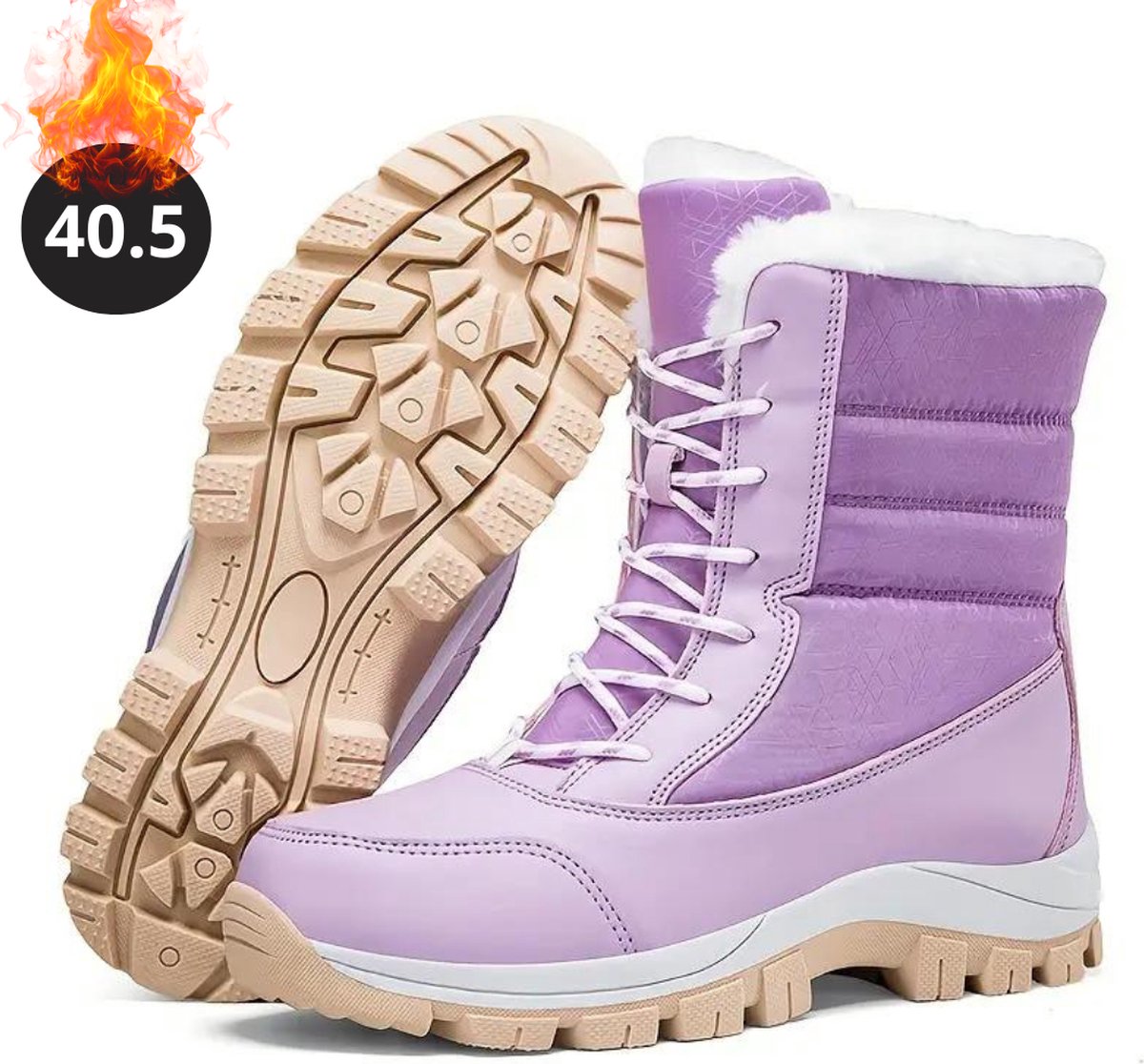 Nivard Snowboots Sneeuwschoenen Sneeuwboots Dames Wintersport Ski Skischoenen – 40.5 Laarzen Paars