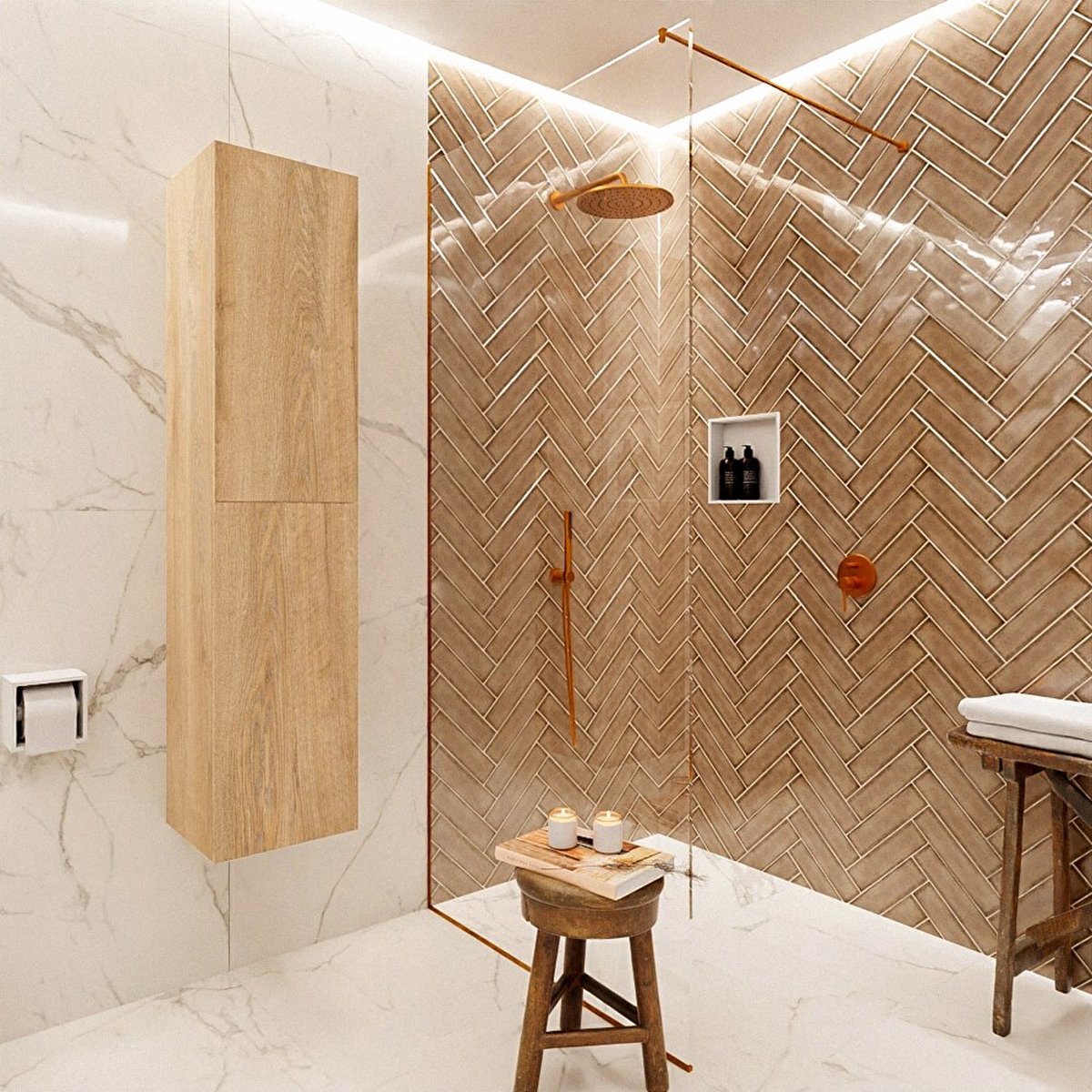 MONDIAZ BEAM 160cm Kolomkast - 2 deuren - Washed oak