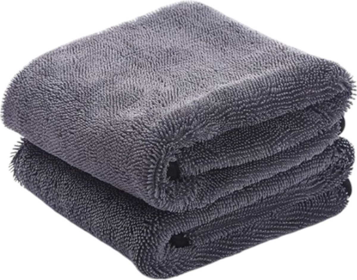 Goedkoopste Droogdoek Badkamer - 2 Stuks - 50x35 cm - Grijs - Microvezeldoek - Autowas Doek