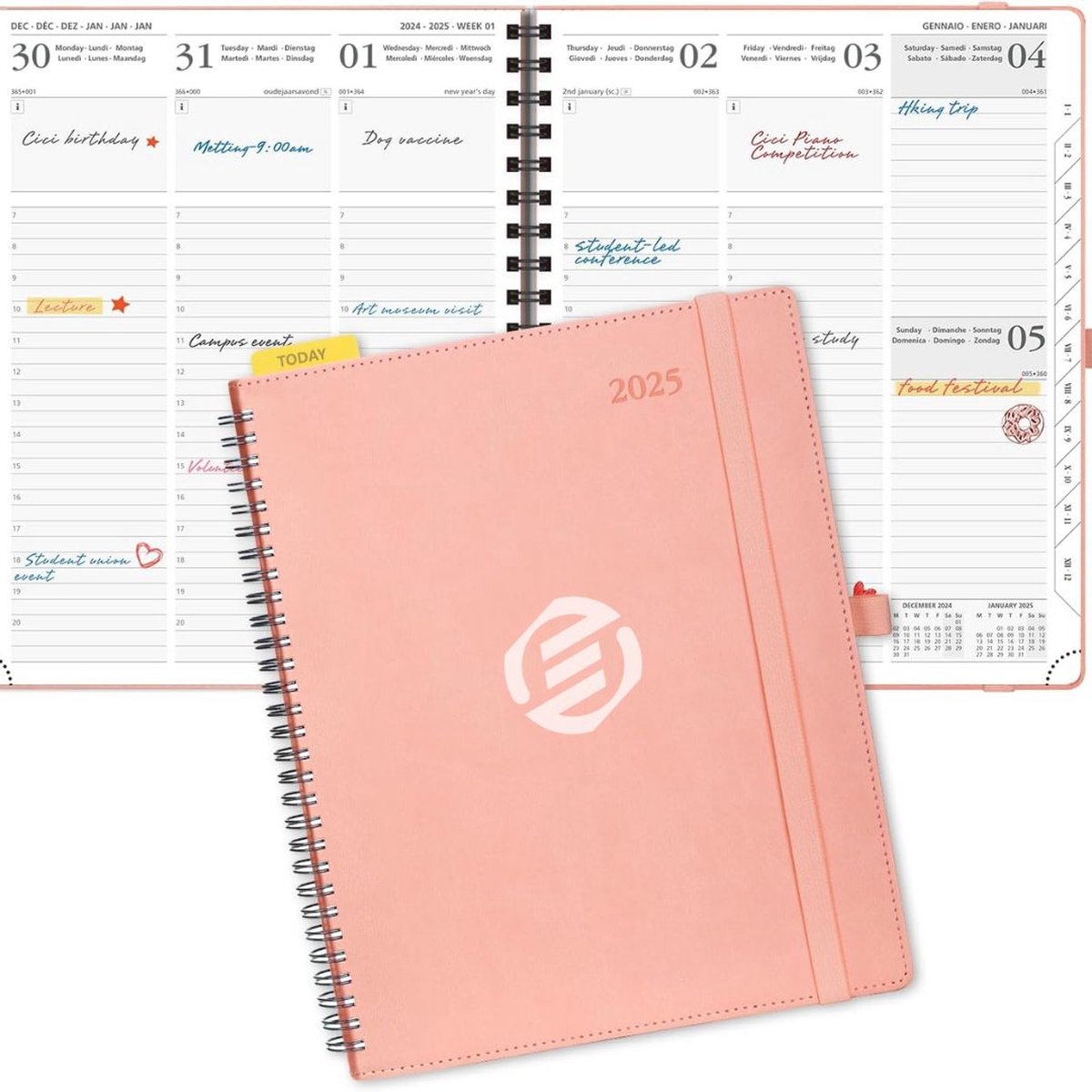 Equivera Weekplanner 2025 - Weekly Planner - Agenda - Kalender - Maandplanner - Famillieplanner