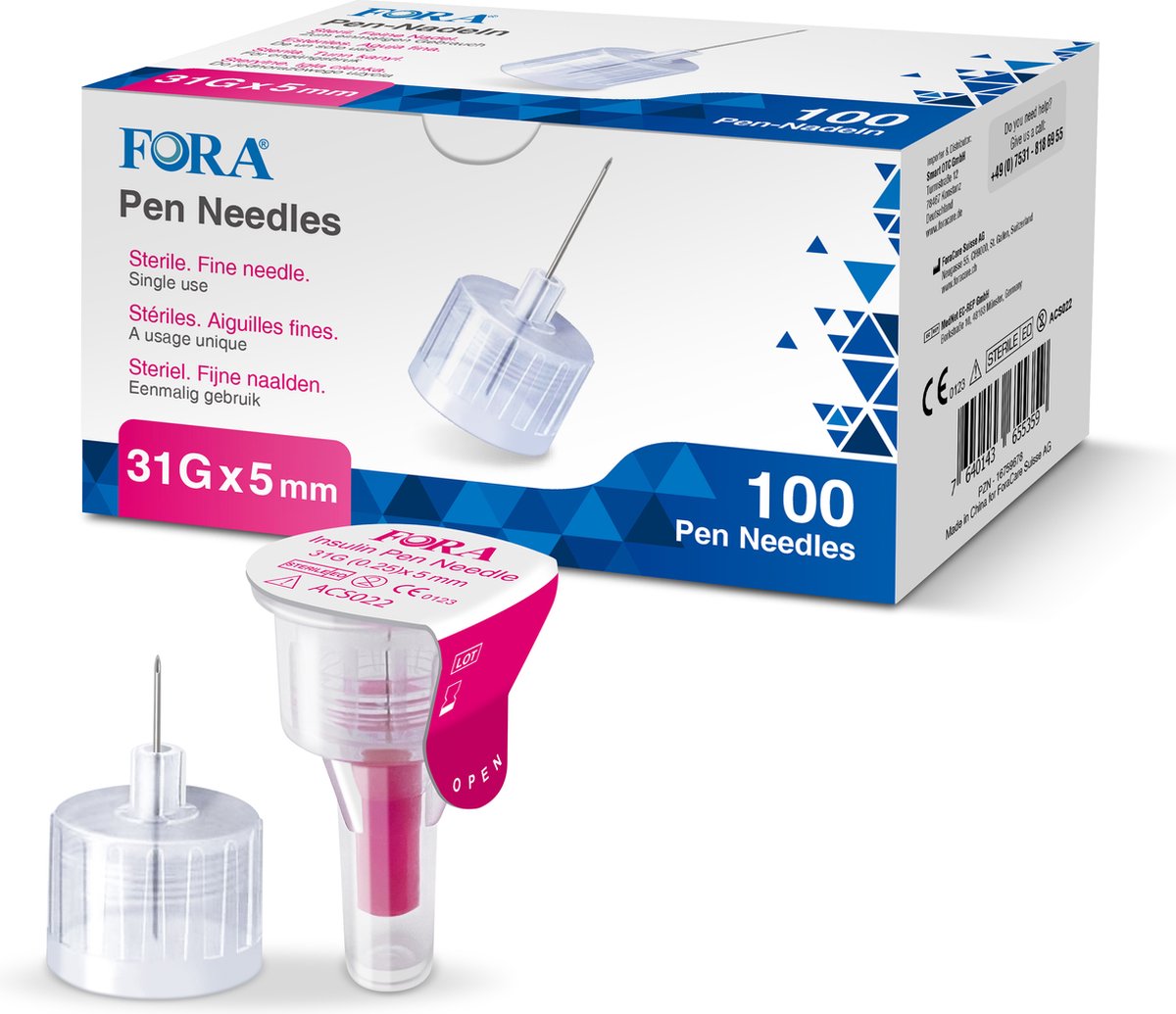 Goedkoopste FORA Pennaalden 31G 5mm - 100 Stuks
