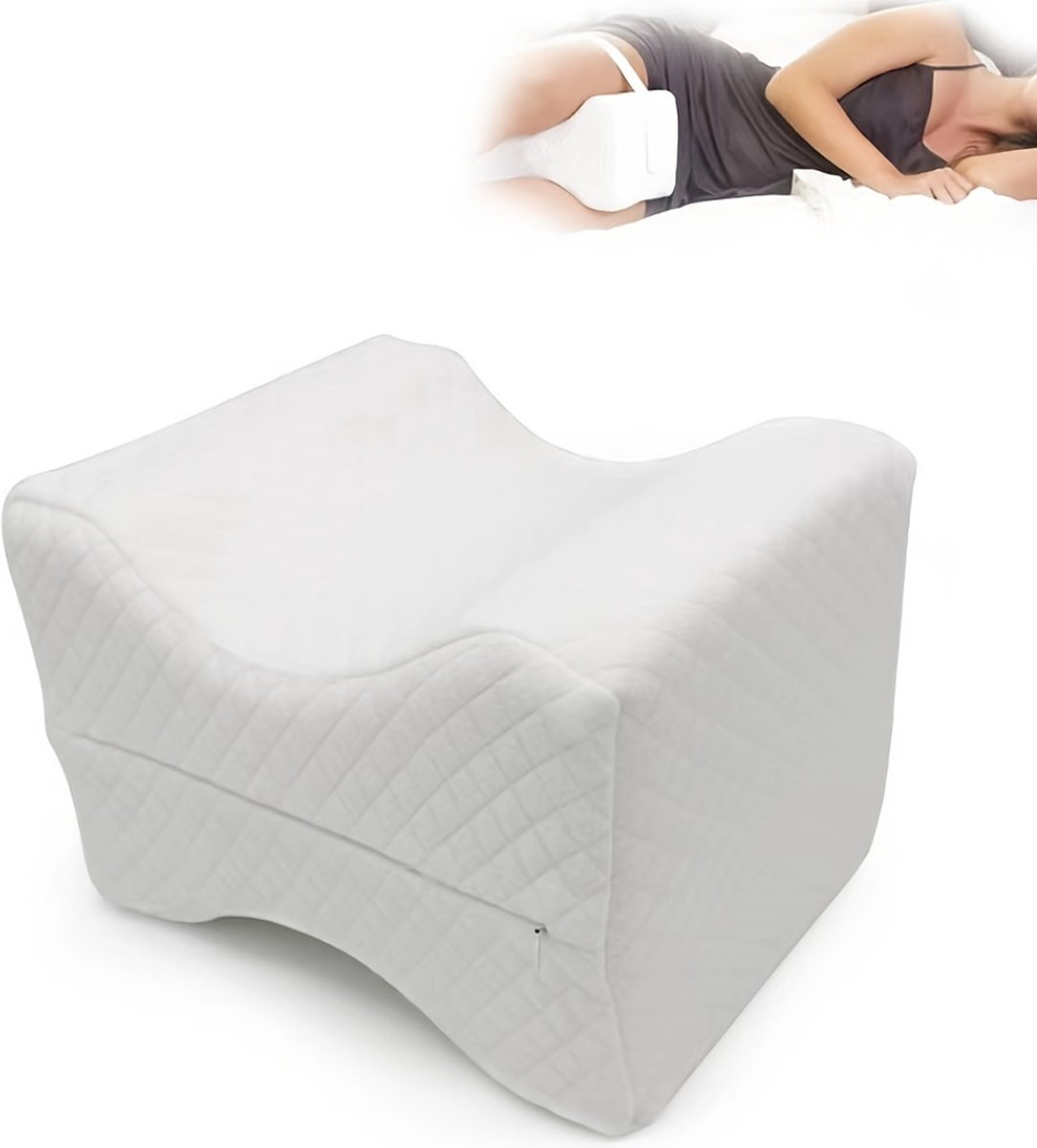 Bovista Wit Orthopedisch Kniekussen - Beenkussen - Zijslaapkussen - Voor In Bed - Volwassenen