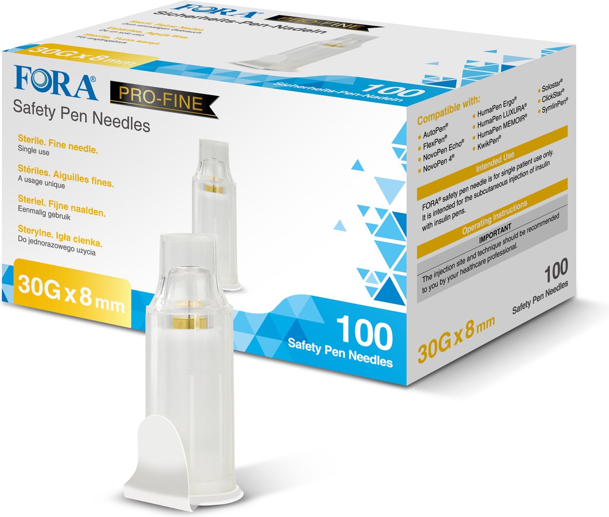 Goedkoopste FORA PRO-FINE Veiligheidspennaalden 30G 5mm - 100 stuks