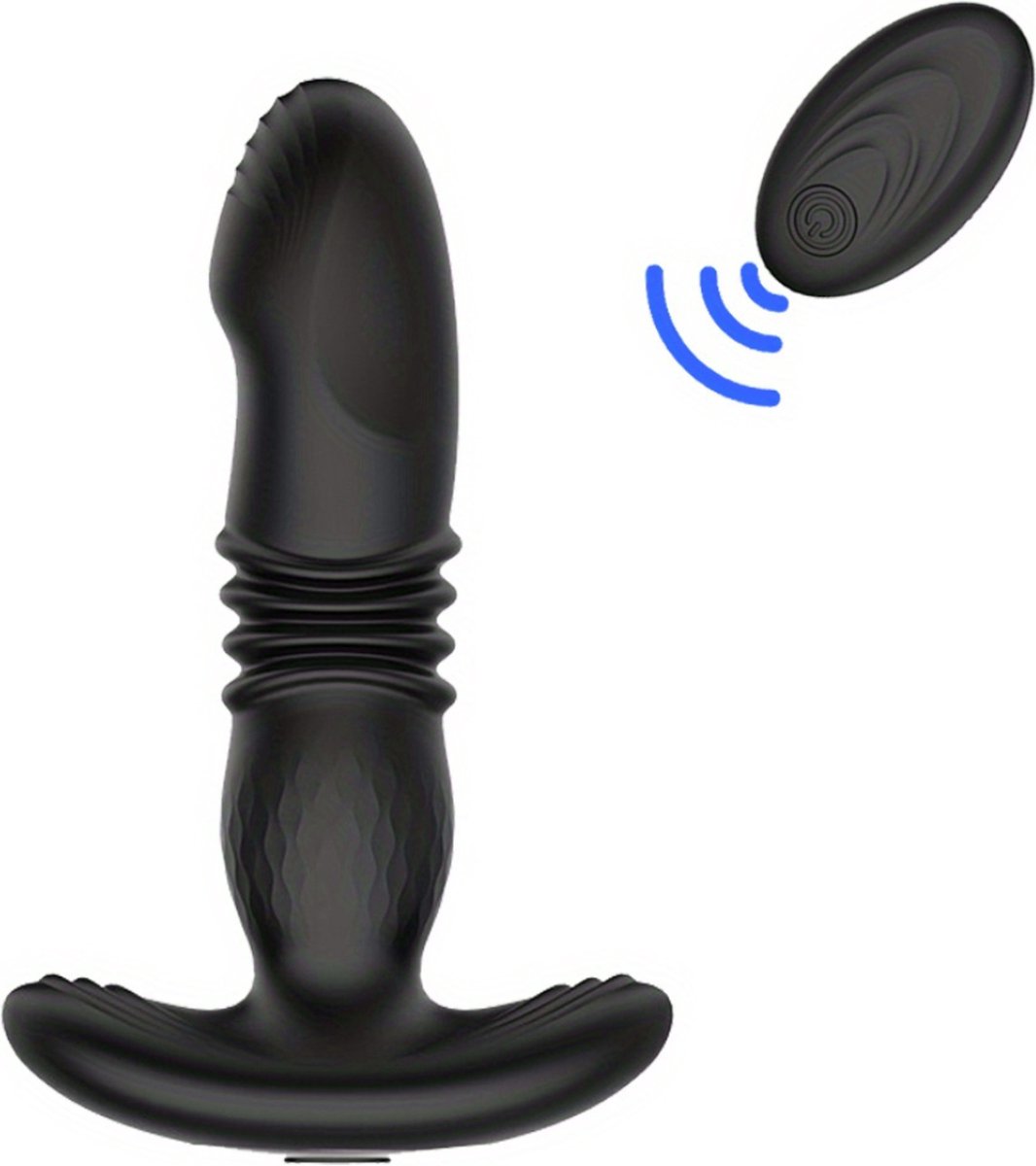 Goedkoopste Bovista Stotende Buttplug - Stotende Dildo - Bewegende Dildo - Stotende Vibrator - Thrusting Dildo - Verwarmde Dildo - Voor Mannen - Inclusief Afstandsbediening