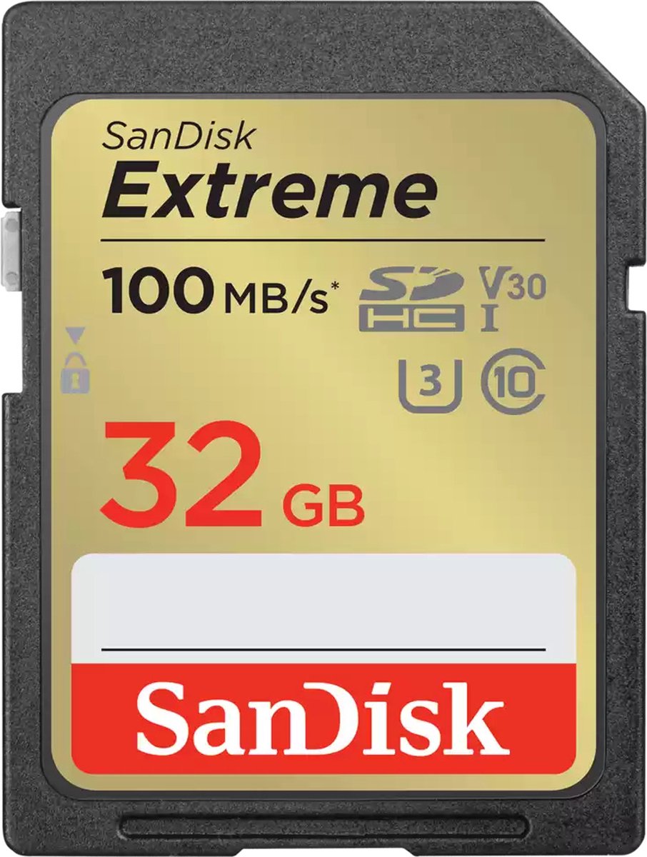 SanDisk Extreme 32 GB SDHC geheugenkaart 100MB/s 60MB/s UHS-I U3 V30 (2-pack)