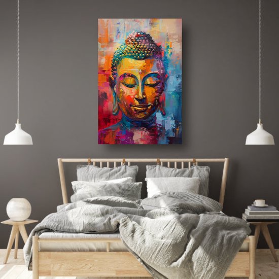 Boeddha muurdecoratie - Religie schilderijen glas - Schilderij Verf - Wanddecoratie modern - Schilderijen plexiglas - Slaapkamer muurdecoratie acrylglas 100x150 cm