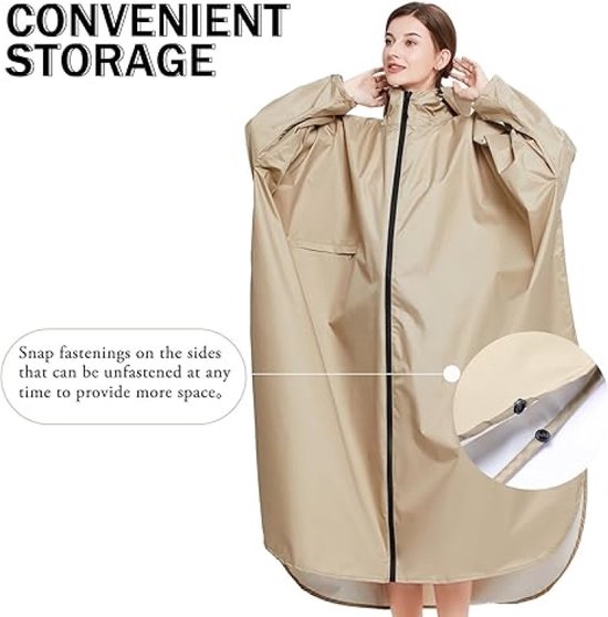 Ynport Veste Imperméable Longue Femme - Coupe-vent Avec Capuche - 100% Polyester - Pour Toutes Saisons