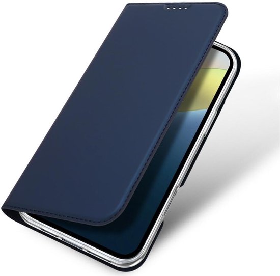 Foto: Dux ducis skin pro series hoesje geschikt voor apple iphone 16 plus book case met pasjeshouder portemonnee standaard blauw